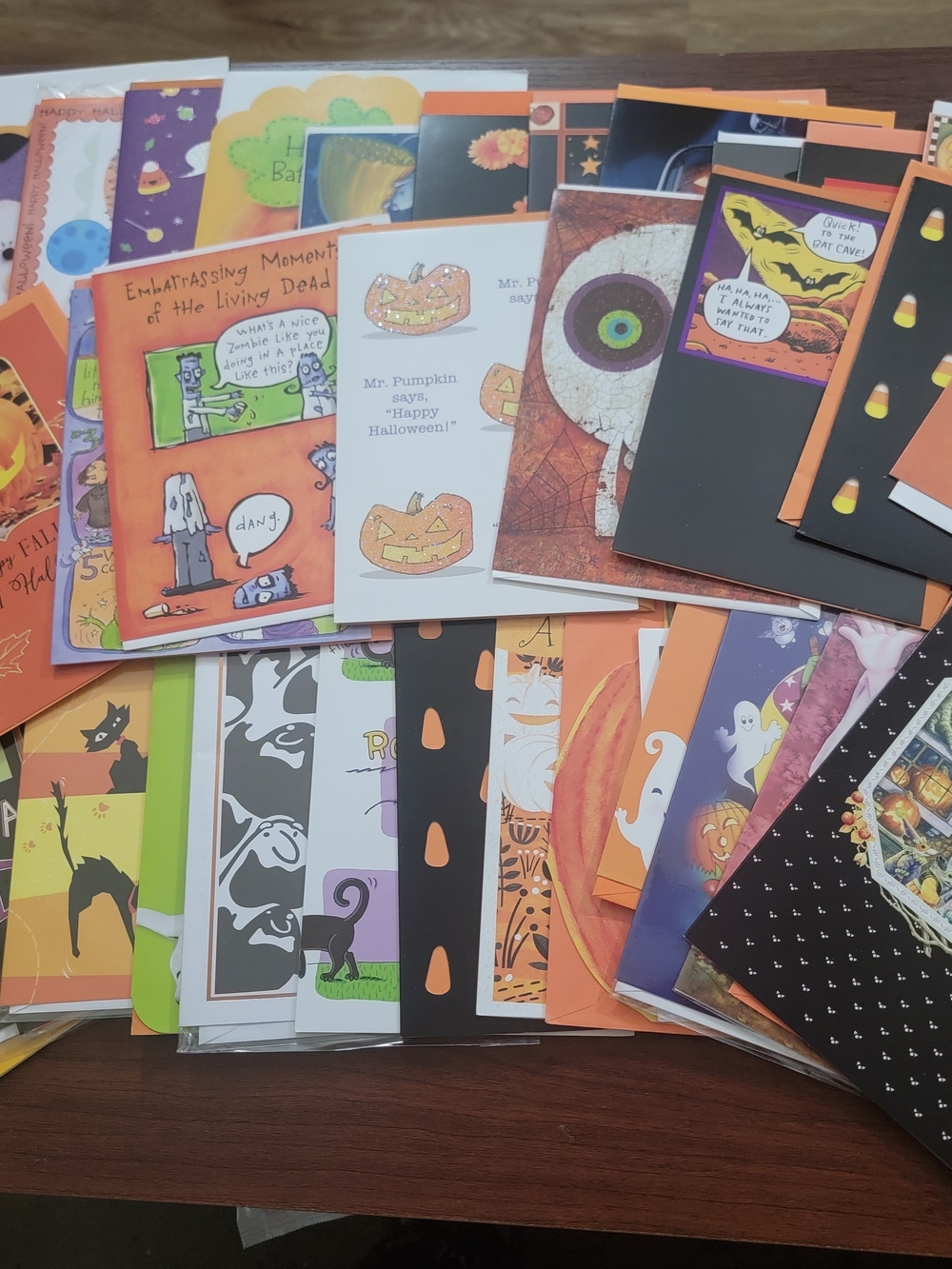 Halloween Greeting Card Assortment - Orange -40 Cards